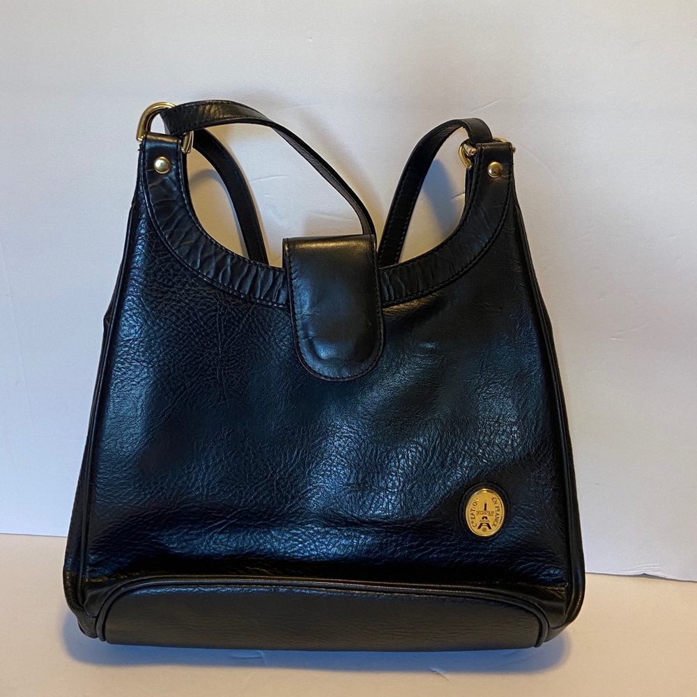Vintage Made In France Leather Crossbody Shoulder Bag